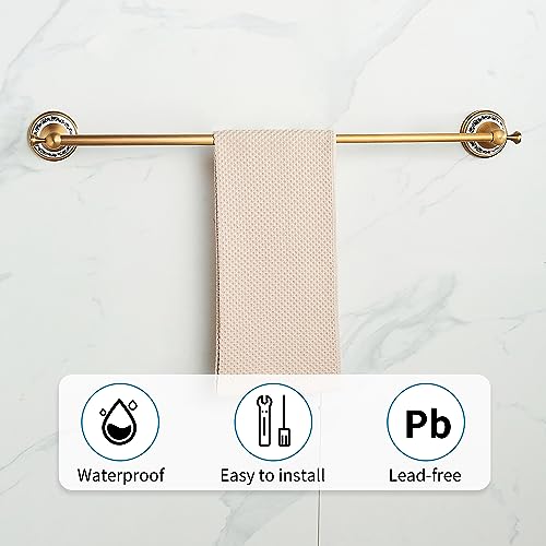 Antique Bronze Brass Towel Bar,Adjustable 15.5 to 27.5 Inch Bath Towel Bar Rack for Bathroom Towel Holder, Wall Mounted Bathroom Hardware Accessories,Porcelain Design - color: Single Towel Bar