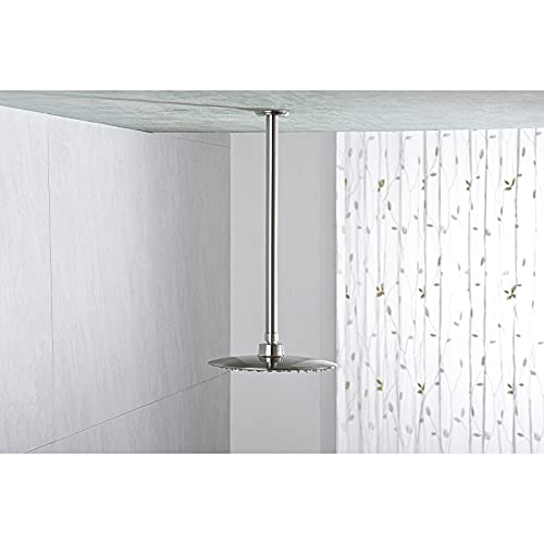 16 Inch Brushed Nickel Ceiling Mount Shower Arm for Rain Shower Head | Shower arm and flange - color: Brushed Nickel, size: 16 Inches