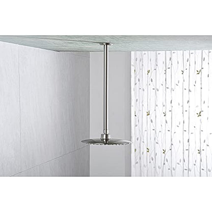 16 Inch Brushed Nickel Ceiling Mount Shower Arm for Rain Shower Head | Shower arm and flange - color: Brushed Nickel, size: 16 Inches
