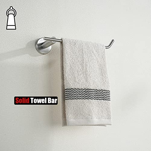 JQK Hand Towel Bar, Stainless Steel Towel Ring for Bathroom, 9 Inch Necklace Holder Brushed Finish Wall Mount, TR100-BN - color: Brushed, size: 9 Inch (Right)