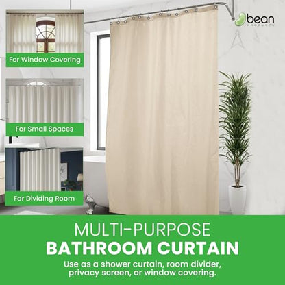 Bean Products Natural Cotton Narrow Shower Stall Curtain Liner - 36x74 - color: Natural, size: 36"W x 74"L (Pack of 1)