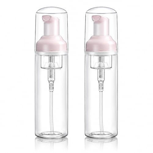 Rayyl 7oz Foaming Dispenser Bottle 2Pcs Transparent Empty Spray Pump Bottles Leak-Resistant Travel Portable Foam Bottle Hand Soap Shampoo Travel Size Mousse & Cleaning Solutions - size: 200ml-2Pcs