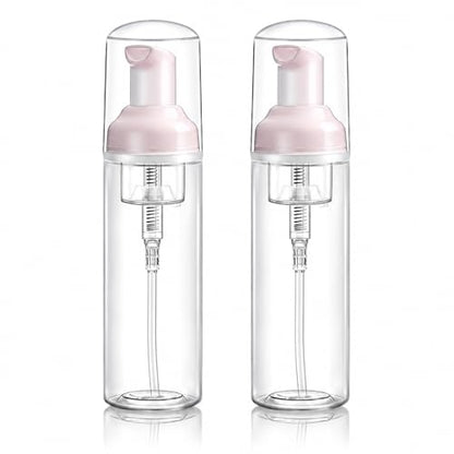 Rayyl 7oz Foaming Dispenser Bottle 2Pcs Transparent Empty Spray Pump Bottles Leak-Resistant Travel Portable Foam Bottle Hand Soap Shampoo Travel Size Mousse & Cleaning Solutions - size: 200ml-2Pcs