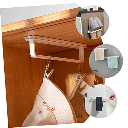 VALICLUD 2pcs Wall-Mounted Sliding Storage Rack Over Door Towel Rack Modern Bathroom Towel Holder Material Space-Saving White
