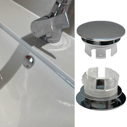 2 Pcs Sink Overflow Covers,2-Layer Sink Copper Over Flow Rings,Bathroom Basin Insert in Hole Round Caps Replacement Dual Layer Overflow Cover Rings for Sink,Bathroom,Kitchen(Silver) - color: Silver