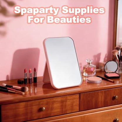12 Pcs Spa Party Mirrors Spa Party Supplies for Girls, Pink Sleepover Accessory Favors Makeup Mirror for Sleepover Slumber Birthday Christmas Favors Gift