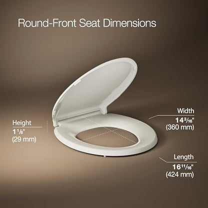 KOHLER 4639-RL-47 Cachet ReadyLatch Round Toilet Seat Soft Close, Almond - color: Almond, size: Round