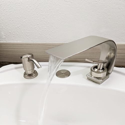 becola Modern Bathroom Faucet, Low Arc Brass Ceramic Valve Vanity Single Hole Bathroom Sink Faucet, Touch On Single Handle Hot and Cold Water Mixer Tap - Brushed Nickel - color: Brushed Nickel
