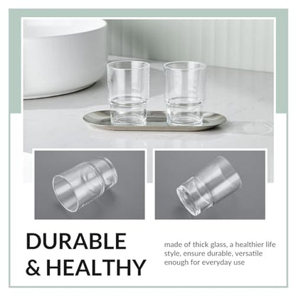 Aomasi Glass Toothbrush Holders for Bathroom Sink, 2 Pack, Transparent | Thickened Substantial Glassware, Bathroom Tumbler Cup for Daily Drinking Water, Easy to Clean, Toothbrush Holder Replacement - color: Transparent