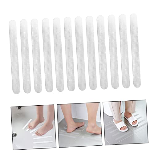 SOLUSTRE 12pcs Anti-Slip Bathtub Stickers Non-Skid Safety Decals for Shower and Tub Easy to Install Transparent Strips Strong Adhesion to Prevent Slipping