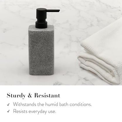 Bathroom Accessory Sets, 4 Pieces Bathroom Accessories Complete Set Vanity Countertop Accessory Set, Includes Lotion Dispenser Soap Pump, Tumbler, Toothbrush Holder and Tray (Grey) - color: Gray