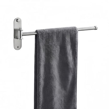 Swivel Towel Rack Wall Mounted, 1/2/3/4-Bar Options, 12.8" Long Arm SUS304 Stainless Steel, No Drill Adhesive 180° Rotating, Heavy Duty Rustproof Towel Bar for Bathroom Kitchen (Holds 30 lbs) - color: 1-bar