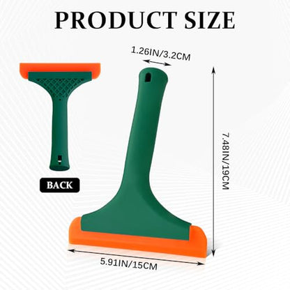 2PCS Small Silicone Window Squeegee, Car Windshield Water Blade Squeegee, 5.9 Inch Car Windshield Water Blade Squeegee with Non-Slip Handle, All-Purpose Cleaning Squeegee for Car Window (Dark Green,) - color: Dark Green, size: 2PCS