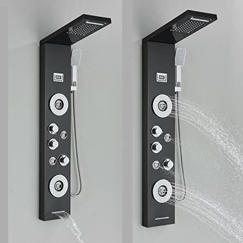 Shower Panel Tower Massage Body Jets System Rain&Waterfall Mixer Hand Shower