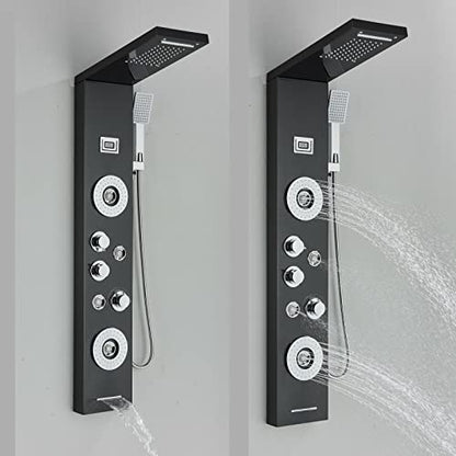 Shower Panel Tower Massage Body Jets System Rain&Waterfall Mixer Hand Shower