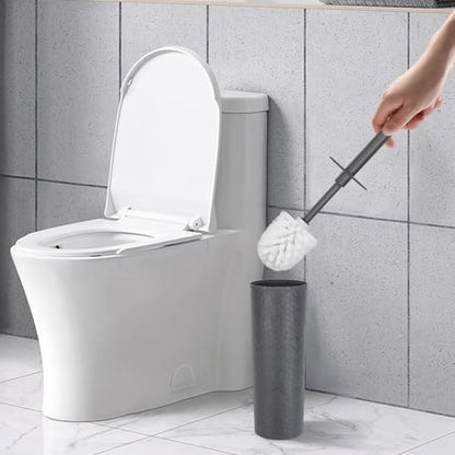 Topsky Toilet Brush,2 Pack Compact Toilet Brush & Holder Set,Plastic Round Barrel Loo Brush with 2 Replacement Toilet Brush Head,Durable for Bathroom Toilet,Dark Gray - color: Dark Gray