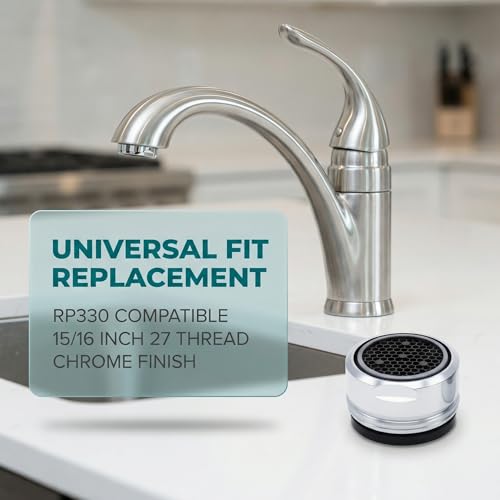 2-Pack RP330 Faucet Aerator with Removal Wrench, 2.2 GPM, Chrome | Replacement for RP330 Delta faucet aerator