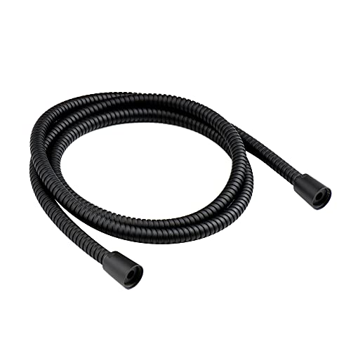 60-inch Extra Long Shower Hose Replacement, 304 Stainless Steel Long Hand Held Shower Hose With Brass Fitting (60inch, Black) - color: Black, size: 60inches