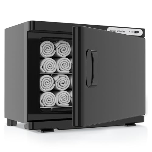 Towel Warmer Cabinet, 23L Large Hot Bath Towel Warmer Heating Use for Facial Spa, Hair Beauty, Salon Equipment and Home- Black - color: Black