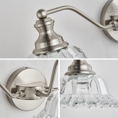 XIEDUN Brushed Nickel Bathroom Vanity Light Fixture 3 Light Vanity Lights for Bathroom Vanity Light Fixtures - color: Brushed Nickel, size: 3 Light