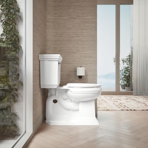 KOHLER K-27332-0 Glissade ReadyLatch Quiet Close Round Toilet Seat, White, Grip-Tight Hardware, Quiet Close Lid Prevents Slamming - color: White, size: Round