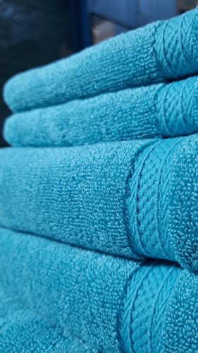 Mother-Earth 6-Pack Bath Washcloths 12"x12" - Soft and Absorbent Face Towels, Quick-Drying Wash Cloths for Sensitive Skin, Premium Quality for Daily Use (Turquoise Blue) - color: Turquoise Blue