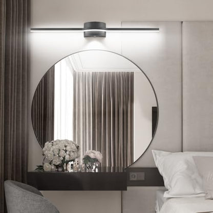 Bathroom Vanity Light Over Mirror– 40 Inch Black Vanity Lighting Fixtures LED Dimmable 6000K Bright White with Extra Downlight 22W 1760lm Matte Black - size: 40 Inch