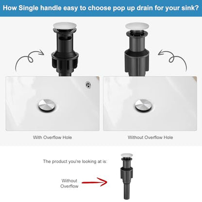 RUMOSE Tall Bathroom Faucet Vessel Sink Faucet with Drain, Brushed Nickel | Modern Single Handle One Hole Bathroom Faucet Waterfall Rv Lavatory Vanity Faucet Mixer Tap, Pop Up Drain, Stainless Steel - color: Brushed Nickel