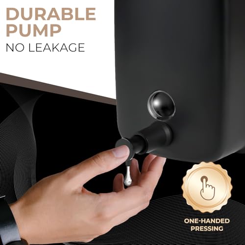 Commercial Soap Dispenser Wall Mount Stainless Steel Soap Dispensers Liquid Manual Anti-Leak Pump Hand Soap Dispenser for Bathroom Kitchen Black (35 fl.oz./1000ml) - color: Black, size: 1000ml