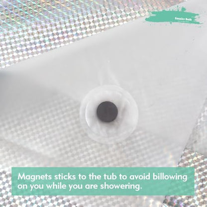 Holographic 3D EVA Shower Curtain Liner Cube, 72x72 Premium Clear Plastic Bathroom Shower Curtain with Rustproof Metal Grommets for Shower Stall, Bathtubs - color: A-holographic, size: 72"W x 72"L (Pack of 1)