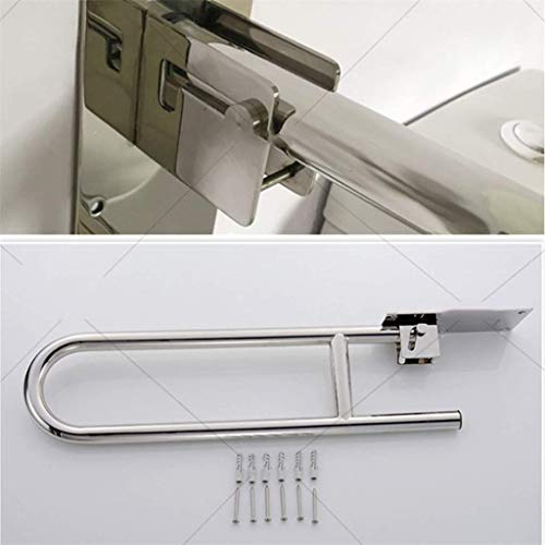 Grab Bars Handle Safety Support Hand Rails Grab Bar Stainless Steel U Type Foldable Handrail Rust Proof Polished Handle No-Slip Barrier-Free Bathroom Handrail Safety Handrail Toilet Rails for Elderly