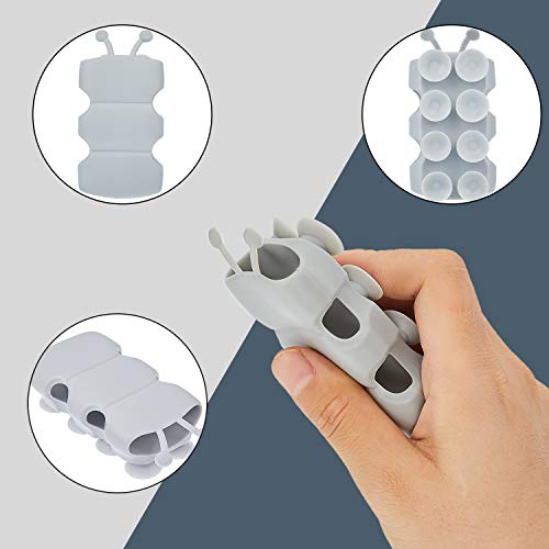Riakrum 4 Pieces Silicone Shower Head Holder Universal Relocatable Silicone Shower Bracket Non Drilling Movable Fixed Seat Handheld Accessories