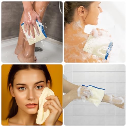 Blue Frame Face & Body Wash Cloths - Exfoliating Towel 5Pack - style: Blue