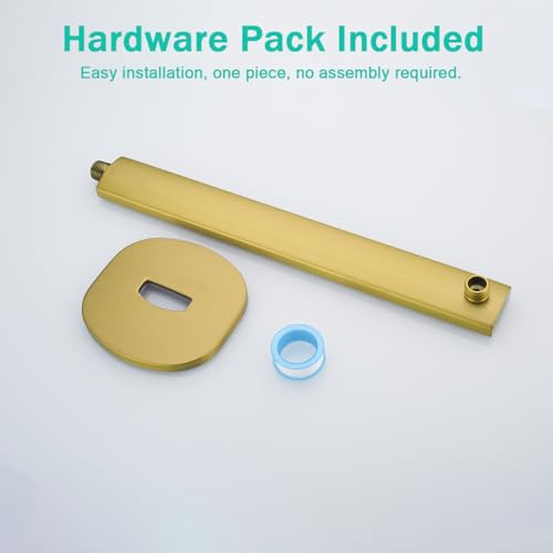 16 Inch Shower Arm with Flange,Stainless Steel Extension Extender Pipe for Fixed Rain Shower Head,Extra Long High Rise Shower Head Extension Arm,Champagne Bronze,SE-91119-16CB - color: Champagne Bronze(91119)