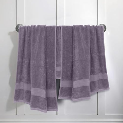 Feather & Stitch 100% Cotton Bath Towel Set of 6, 625 GSM Ultra Soft Highly Absorbent 2 Bath Towels, 2 Hand Towels & 2 Washcloth - Luxury Quick Dry Shower Towels. (Charcoal) - color: Charcoal