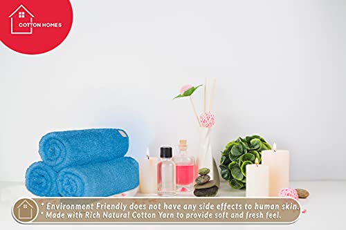 WASHCLOTH Soft Cotton Towels 11"x11" Blue - (50 Pack) with 1 Free Apron, 100% Cotton Rich Fingertip Towels, Cleaning Rags Wash Cloths for Bathroom