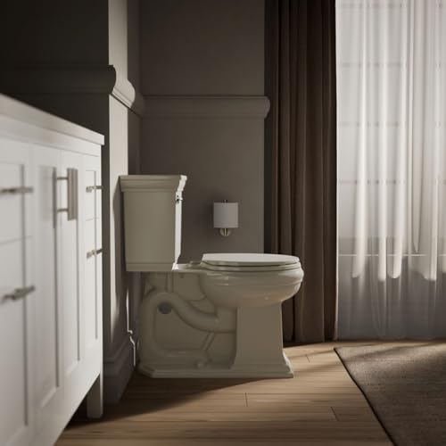 KOHLER K-4775-47 Brevia Round Toilet Seat with Quick-Release Hinges And Quick-Attach Hardware For Easy Clean, Almond (Pack of 2) - color: Almond, size: Round (Pack of 2)