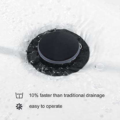 CREA Bathroom Sink Drain, Bathroom Sink Stopper with Drain Hair Catcher Pop Up Drain 1 1/2" for Bathroom Vanity Kitchen Sink with Overflow, Matte Black - color: Matte Black