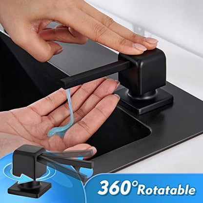 CREA Soap Dispenser for Kitchen Sink, Kitchen Soap Dispenser Black Square Built in Sink Soap Dispenser for Bathroom with 17 OZ Bottle - color: Black, style: Square