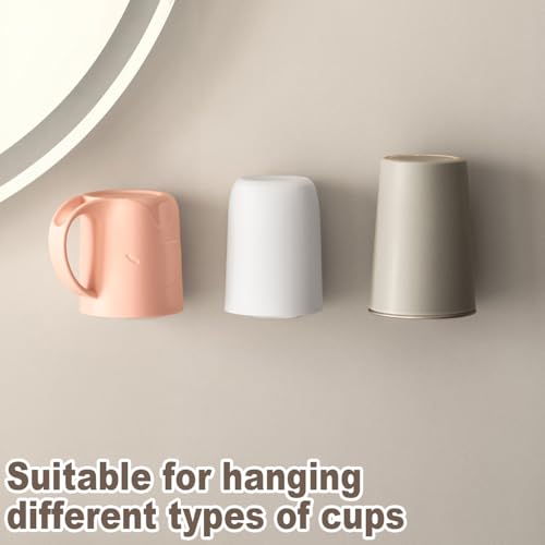 2PCS Wall Mounted Toothbrush Holder, Adhesive 2-Slot Toothbrush Organizer with Cup Hook No-Drill Bathroom Organizer for Toothbrushes, Mouthwash Cup - Self-Sticky Seamless Storage Rack (White)