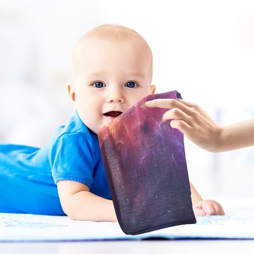 YETTASBIN Galaxy Muslin Baby Hand Washcloths, Soft Cotton Bath Face Towel, 4 Layers Extra Absorbent Feeding Burp Cloth for Newborn Infant, 5 Pack - size: 12 Inch x 5 Pack