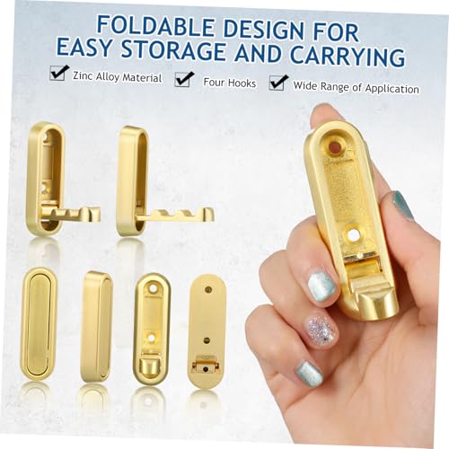 Zerodeko 4pcs Zinc Alloy Folding Bathroom Door Hooks Over Door Storage Coat Hooks for Hanging