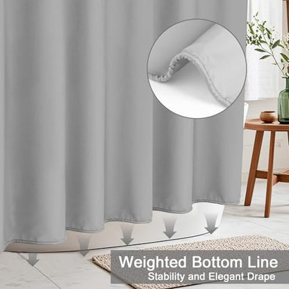 AooHome 36 Width x 72 Height Inch Stall Size Shower Curtain, Fabric Bathroom Curtain for Hotel, Water Repellent, Light Grey - color: Light Grey, size: 36"W x 72"L (Pack of 1)