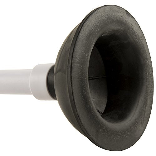 PlumbCraft 14-18-in. Stow-Away Plunger with Adjustable Handle 7503500, Heavy Duty Toilet Plunger for Households, Ergonomic Plunger to Unclog Toilet, Toilet Bowl Plunger with Ergonomic Handle - color: White Adjustable Plunger