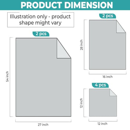QUBA LINEN Pack of 8 Towels Set, 2 Large Bath Towels, 2 Hand Towels, 4 Wash Cloths, 100% Cotton, Lighter Weight, Quicker to Dry, Super Absorbent, Perfect for Bathroom (Teal) - color: Teal