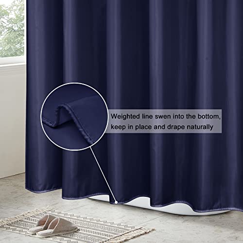 EurCross Blue Extra Long Fabric Shower Curtain Liner 72 x 84 inches Length,Water-Resistant Washable Lightweight Shower Curtain for Bathroom - color: Blue, size: 72"W x 84"L (Pack of 1)