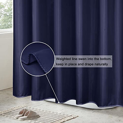EurCross Blue Extra Long Fabric Shower Curtain Liner 72 x 84 inches Length,Water-Resistant Washable Lightweight Shower Curtain for Bathroom - color: Blue, size: 72"W x 84"L (Pack of 1)