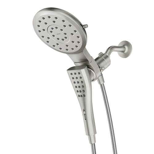 Moen 220C2EPSRN Verso Showerhead Combo, Magnetix, Brushed Nickel | Rain and handshower combo, Magnetix docking, Infiniti dial spray control, 60" hose, brushed nickel finish - color: Spot Resist Nickel