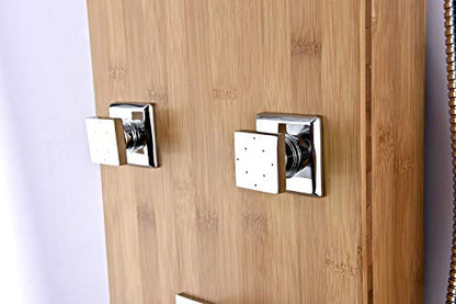 ANZZI Crane 60" Body Massage 6 Jetted Shower Panel System With Heavy Rain | Powerful Jets Equipped With Six Acu Stream Jets Delivering, Acu Stream Invigorating Massaging Water, Built To Last - color: Bamboo, style: 6 Jets