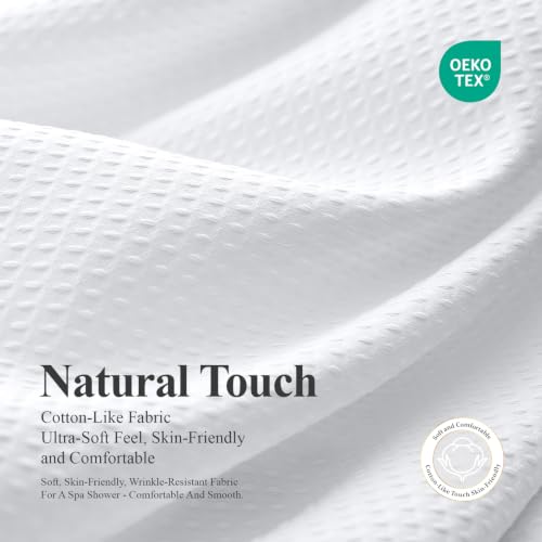 Long 3 in 1 Waffle Shower Curtain Set with Liner 72x78 White | 78 Inch Long, Waterproof Clear PEVA Liner, 256GSM Heavy Duty Fabric, Tall Hotel Luxury Shower Curtains for Bathroom, 12 Hooks - color: A White, size: 72"W x 78"L (Pack of 1)